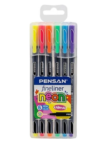 PENSAN FINELINER 6300 6 LI NEON PVC KUTU ürün görseli 1