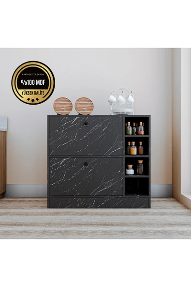 dekor fim DF14101BD MDF Kahve Köşesi Kiler Dolabı Çok Amaçlı Dolap Mutfak Dolabı ürün görseli 1