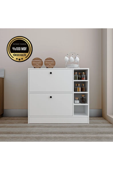 dekor fim DF14101B MDF Kahve Köşesi Kiler Dolabı Çok Amaçlı Dolap Mutfak Dolabı ürün görseli 1