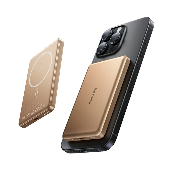 MCDODO MC-4642 5000mAh 20w Metal Ultra İnce Manyetik Kablosuz Powerbank-Titanyum ürün görseli 1