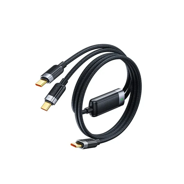 MCDODO CA-6780 2in1 Arada Type-c to Type-c + Type-c 100w Siyah Kablo 1.5m ürün görseli 1