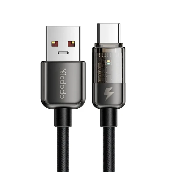 MCDODO CA-3150 Usb-A to Type-c 100w Led Işıklı Power Off Süper Hızlı Data/şarj Kablosu 1.2m - Siyah ürün görseli 1