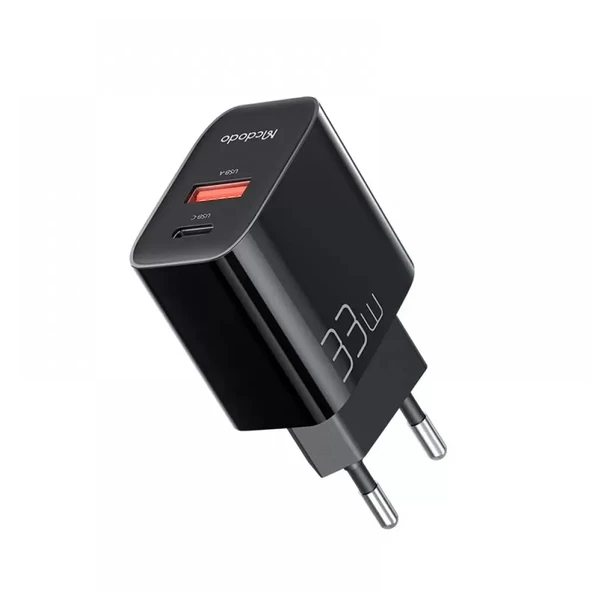 MCDODO CH-0921 33W 1xUSB 1xType-C Girişli Hızlı Şarj Adaptörü Siyah ürün görseli 1
