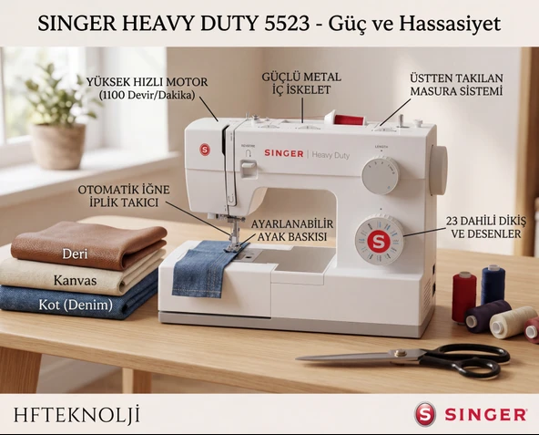 Singer Heavy Duty 5523 Dikiş Makinesi ürün görseli 1