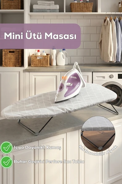Porsima 15120-2 Smart Mini Seyahat Portatif Katlanabilir Ayaklı Ütü Masası ürün görseli 1
