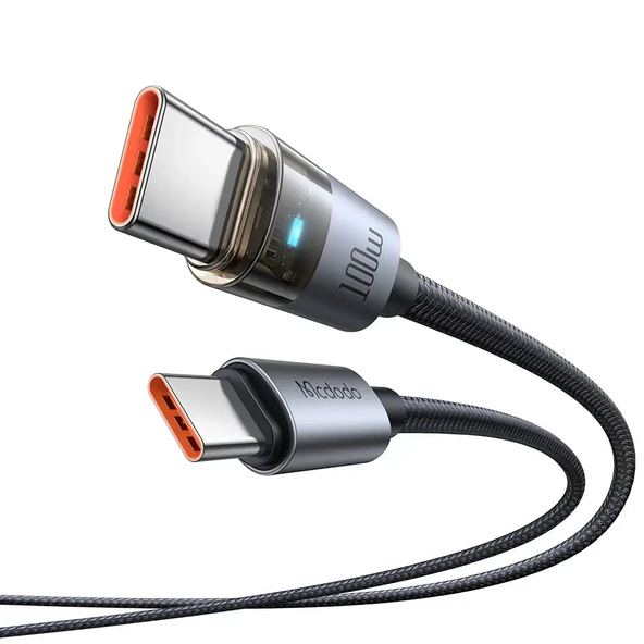 MCDODO CA-5580 Type-c to Type-c 100w 1.2m Şeffaf Kablo - Resim 3