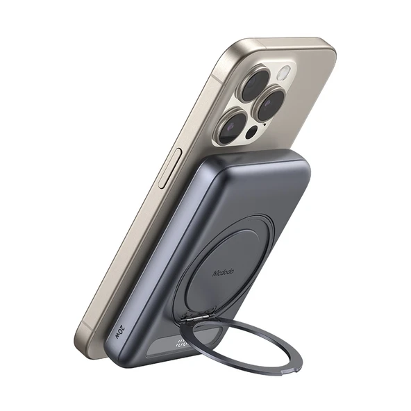MCDODO MC-8371 10000mAh - 20w Dahili 360° Halka Standlı Metal Ultra İnce Manyetik Powerbank ürün görseli 1