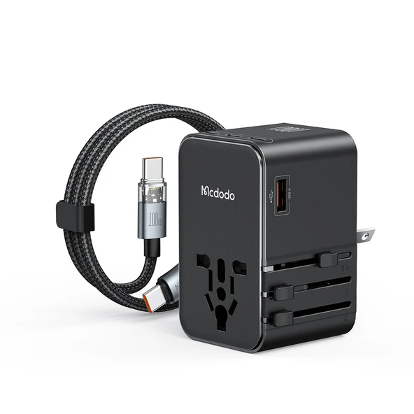 MCDODO CP-6140 100w 3c1a Universal Seyahat Adaptörü Type-c To Type-c Kablolu ürün görseli 1