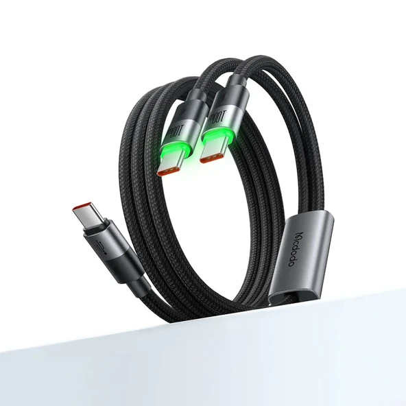 MCDODO CA-6740 2-in-1 Kablo 100 W Type-c Type-c+Type-c 1.5 M Siyah Kablo ürün görseli 1