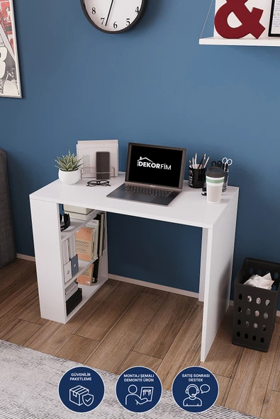 dekor fim DF09102B Fimstore Beyaz Çalışma Masası ürün görseli 1