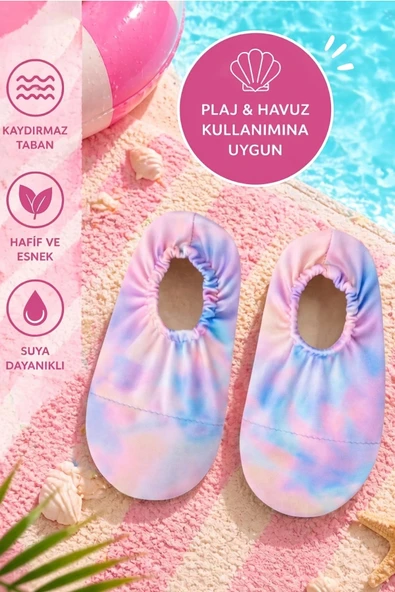 Tie - Dye Renkli Kaymaz Taban Bebek - Çocuk Deniz Ayakkabısı ürün görseli 1