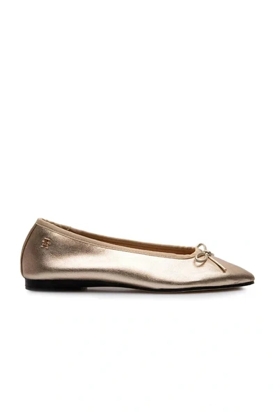 Tommy Hilfiger BALLERINA SOFT LEATHER METALLIC Kadın ALTIN Babet FW0FW084520HS ürün görseli 1
