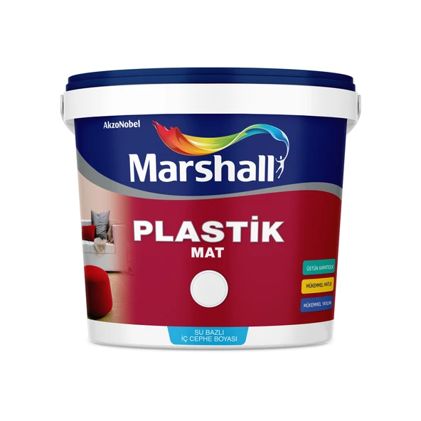 Marshall Plastik Mat Antrasit Su Bazlı Silinebilir İç Cephe Boyası 2,5 L ürün görseli 1