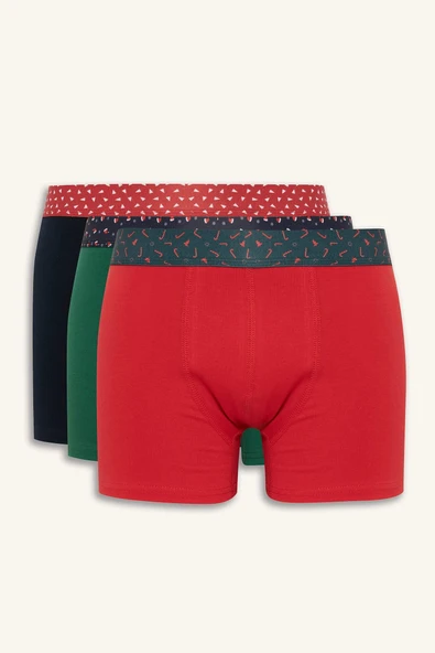 Defacto F9946AXNV135 Lacivert Regular Fit 3'lü Boxer ürün görseli 1