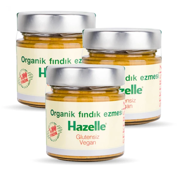 Hazelle Organik Şekersiz %100 Fındık Ezmesi 200 gr X3 Adet Avantaj Paket ürün görseli 1