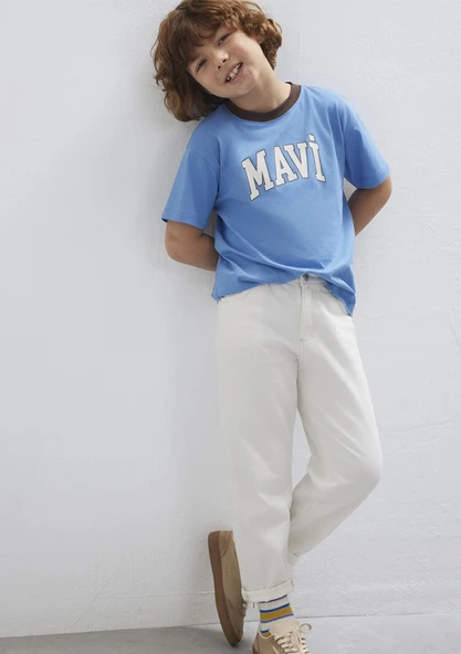 Mavi 6610417-70724 Mavi Logo Baskılı Mavi Tişört ürün görseli 1