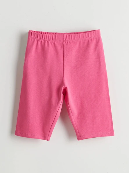 LCW Kids Pembe Beli Lastikli Kız Çocuk Kısa Tayt ürün görseli 1