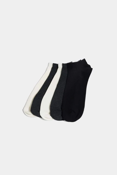 Defacto G2061AXKR1 Çok Renkli Erkek 5'li Pamuklu Sneaker Çorap ürün görseli 1