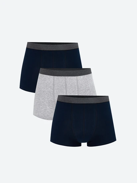 LC WAIKIKI Gri Standart Kalıp Pamuklu Esnek Erkek Boxer 3'lü ürün görseli 1