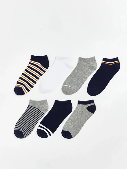 LCW Kids Karışık Çizgili Erkek Çocuk Patik Çorap 7'li ürün görseli 1