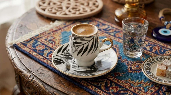 Porselen Kahve Takımı 6 Kişilik | Özel Tasarım | 100 ml ürün görseli 1