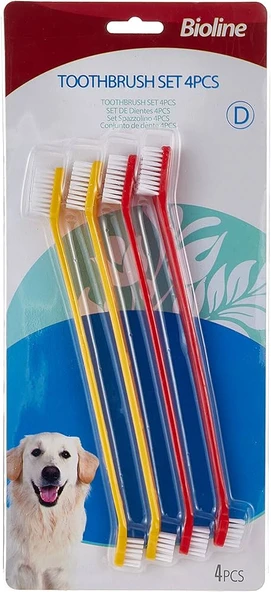 Bioline İki Uçlu Köpek Diş Fırçası 4 Lü Set ürün görseli 1