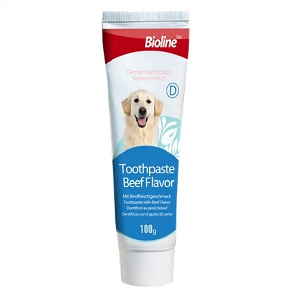 Bioline Köpekler İçin Biftek Aromalı  Köpek Diş Macunu 100 Gr. Skt:07-04-2028 ürün görseli 1