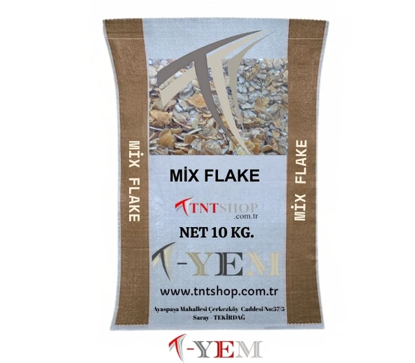 T-YEM Mix Flake 10 Kg - Mısır ve Arpa Ezme Flake Yem ürün görseli 1