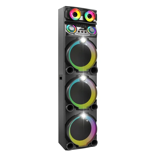 Zore GD-3127 Dijital LED Göstergeli Mikrofonlu RGB TWS Üçlü 12 inç Stereo Bass Kablosuz Karaoke Hoparlör ürün görseli 1