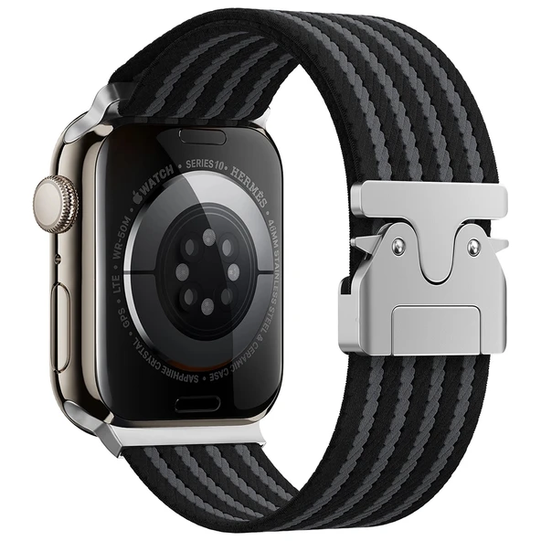 Apple Watch 44mm Zore KRD-133 Naylon Kumaş Hasır Örgülü Kordon ürün görseli 1