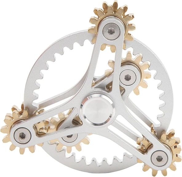EDC & Yeni Nesil Stres Çarkı – 9 Dişli Metal Gear Linkage Fidget Spinner | Hassas Mekanik Gyro, CNC Metal Gövde ürün görseli 1