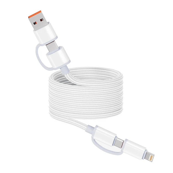 Zore Spiral Magnetik Örgülü Tasarım 4in1 A+C to C+L Kablo 1M ürün görseli 1