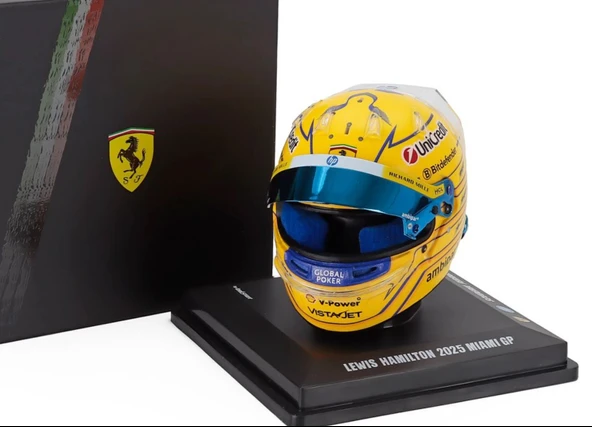 Looksmart Ferrari Miami GP 2025 Lewis Hamilton Diecast Kask 1/5 ürün görseli 1