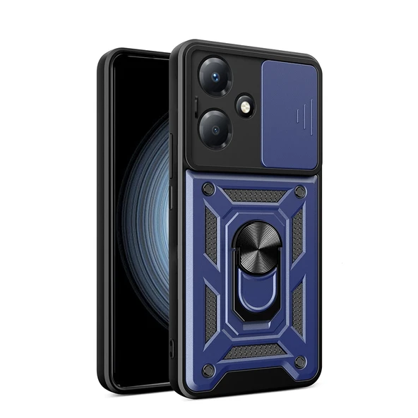 İnfinix Hot 30 Play Kılıf Magnetik Standlı Kamera Korumalı Zore Sürgülü Vega Kapak ürün görseli 1