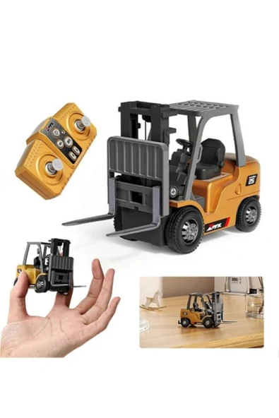2.4Ghz 1:64 Uzaktan Kumandalı Metal Gövde Full Fonksiyon Şarjlı Minik Forklift ürün görseli 1