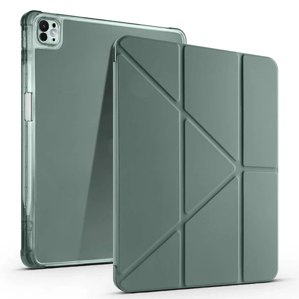 Apple iPad Air 13 2024 Kılıf Zore Tri Folding Kalem Bölmeli Standlı Kılıf ürün görseli 1