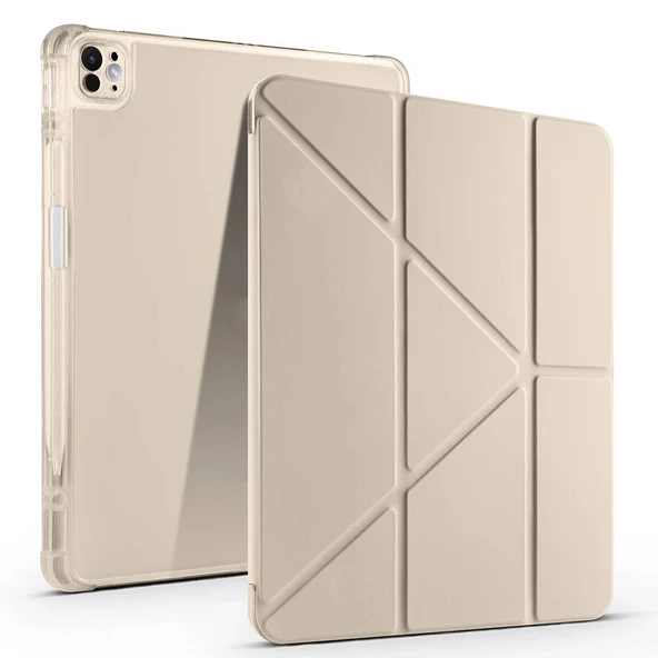 Apple iPad Pro 13 2024 Kılıf Zore Tri Folding Kalem Bölmeli Standlı Kılıf ürün görseli 1