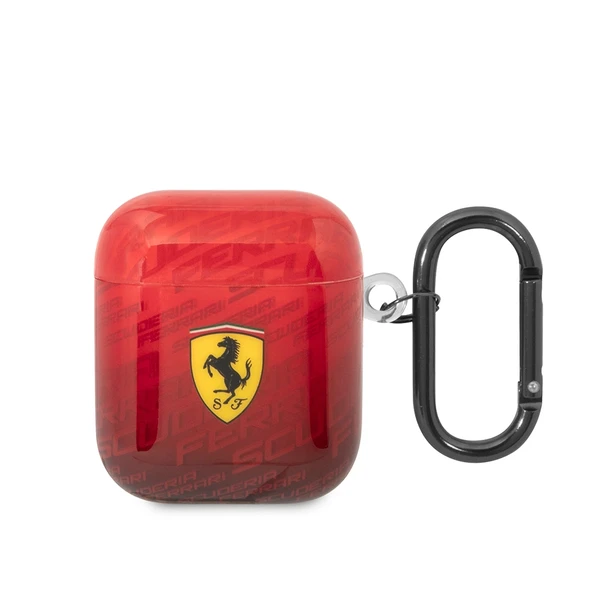 Apple Airpods Kılıf Ferrari Orjinal Lisanslı IML Baskılı Klasik Logolu SF Desenli TPU Kılıf ürün görseli 1