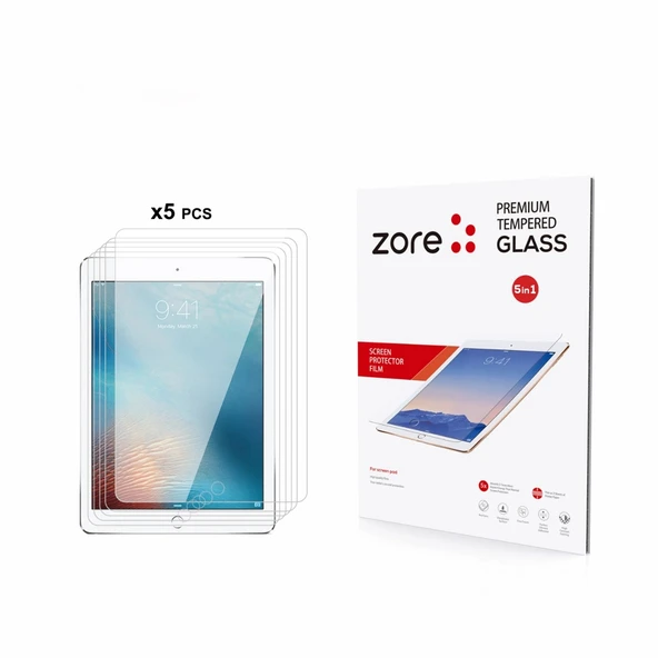 Apple iPad 9.7 2018 (6.Nesil) Zore 5in1 Tablet Temperli Cam Ekran Koruyucu ürün görseli 1
