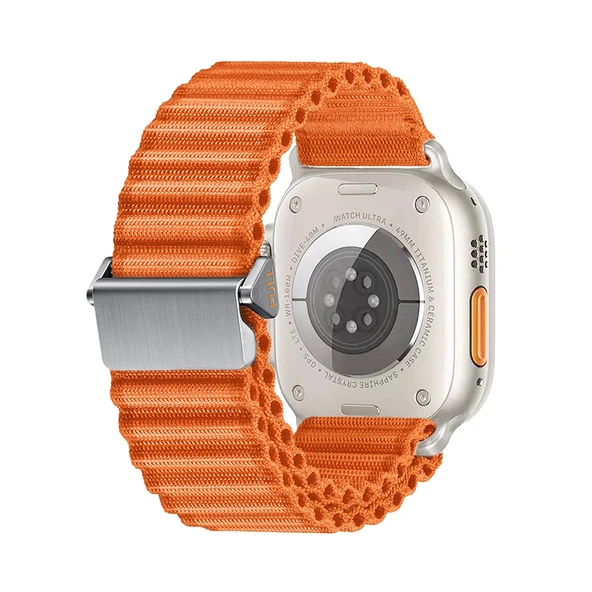 Apple Watch 7 45mm Zore KRD-123 Naylon Kumaş Hasır Örgülü Kordon ürün görseli 1