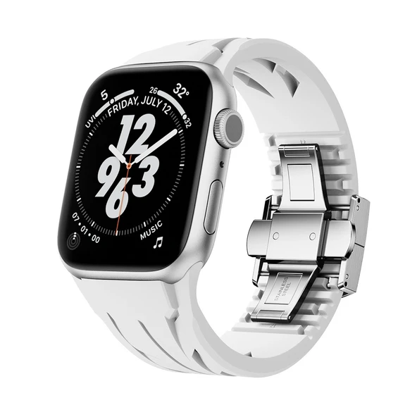 Apple Watch 7 45mm KRD-127 Metal Tokalı Silikon Kordon ürün görseli 1