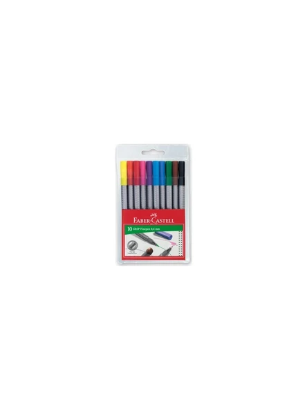 Faber-Castell Grip Finepen 0,4 Mm İnce Uçlu Keçeli Kalem 10 Renk 151610 ürün görseli 1