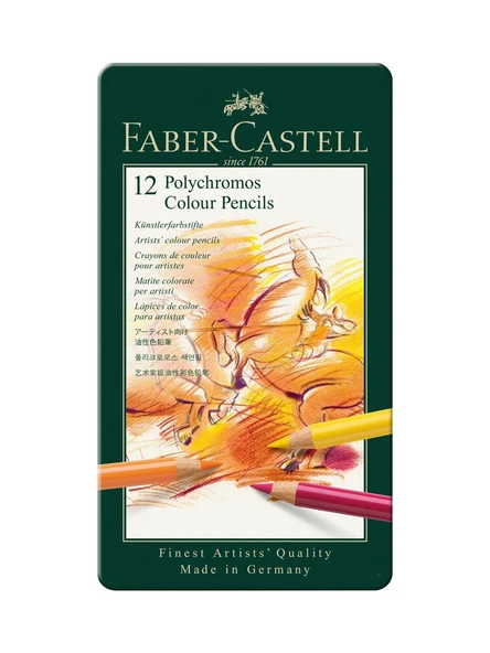 Faber-Castell Polychromos Boya Kalemi 12 Renk ürün görseli 1
