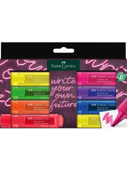 Faber-Castell Textliner Şeffaf Gövde Genz Fosforlu Kalem 8 Renk Set 5030254601000 ürün görseli 1