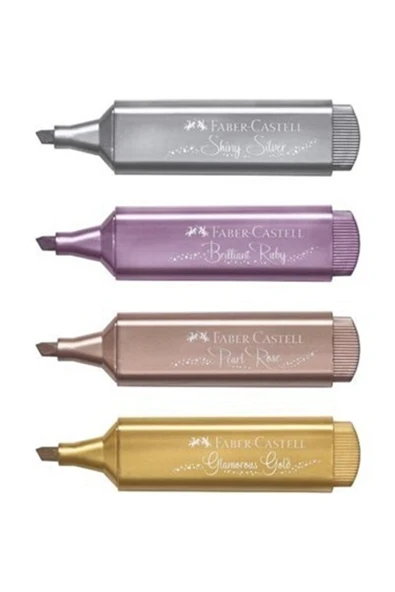 Faber-Castell Bls Fosforlu Kalem 46 Metalik Renk 4 Renk ürün görseli 1