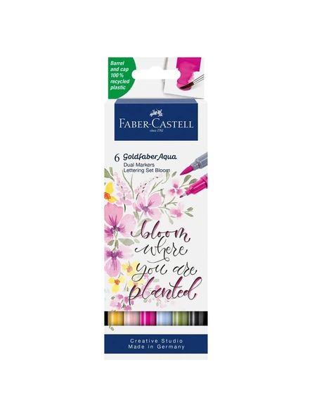 Faber-Castell Goldfaber Aqua Çift Uç Markör Kalem 6 Renk Kaligrafi 5188164524000 ürün görseli 1