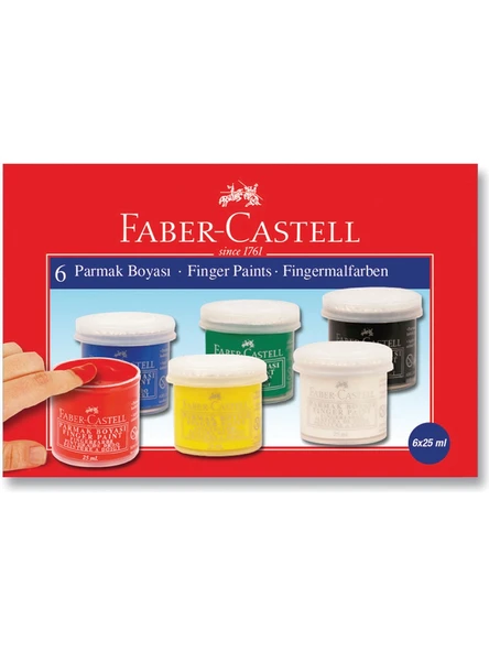 Faber-Castell Parmak Boyası 6 Renk 25Ml 5170160402 ürün görseli 1