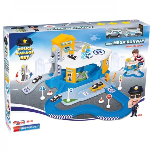 Dede 2 Katlı Polis Garaj Set Ve Mega Pist 03348 - Resim 3
