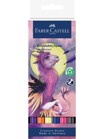 Faber-Castell Markör Kalem Aqua Çift Uç 6 Renk Fantsy 5188164526000 ürün görseli 1