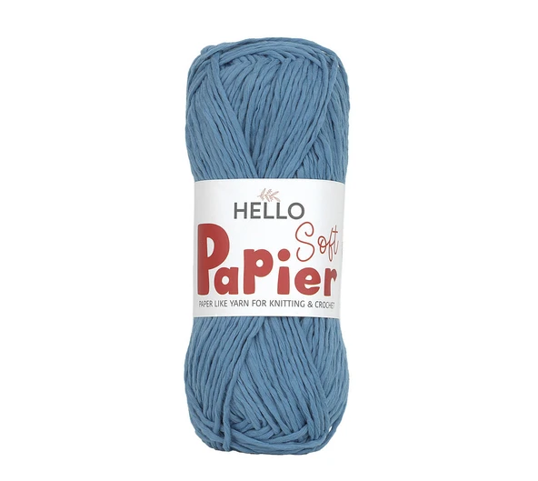 Hello Soft Papier Kağıt Çanta Örme İpi 100 Gram 100 Metre Kot Mavisi P12 ürün görseli 1